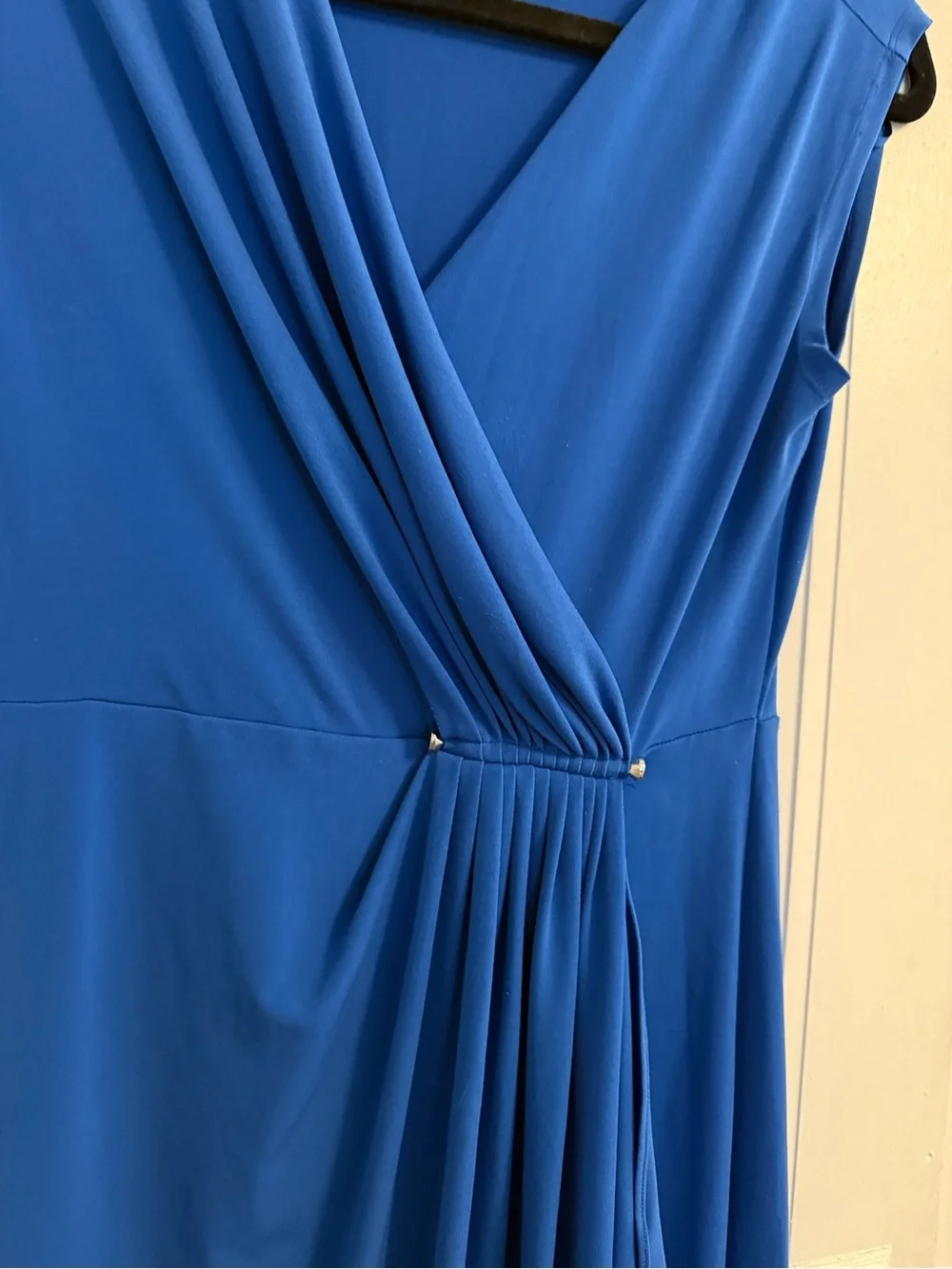Michael Kors Royal Blue Sleeve Faux-Wrap Mini sheath Dress | size XS